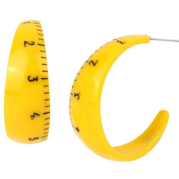 Betsey Johnson Jewelry - Betsey Johnson Ruler Hoop Earrings NWT